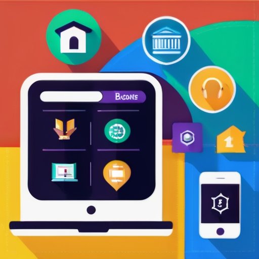 Яркий интерфейс онлайн-платформы обучения с бонусами, сертификатами и иконками бесплатных курсов на фоне цифрового класса.
