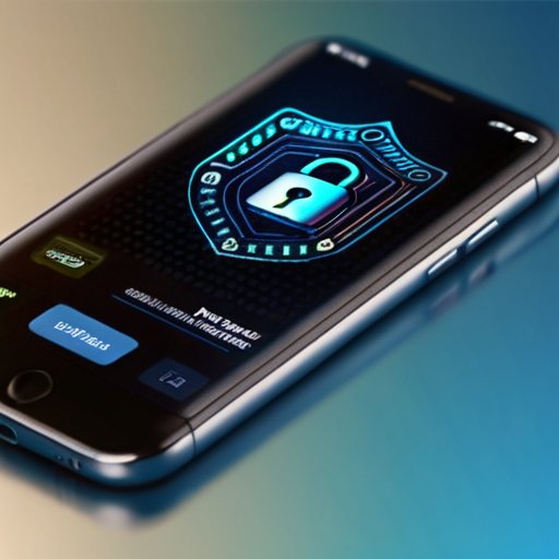 Безопасный цифровой интерфейс для финансовых транзакций с символом замка и смартфоном.