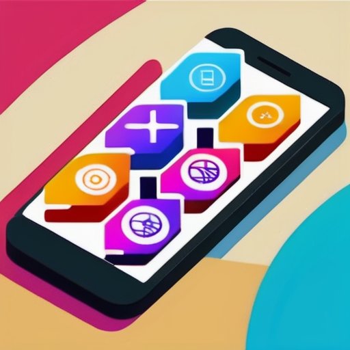Современный смартфон с ярким интерфейсом SMS-уведомлений о бизнесе.