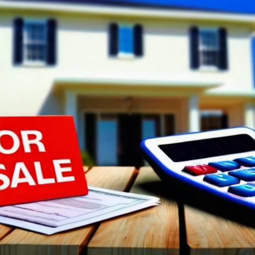 Современный дом на продажу с финансовыми документами, калькулятором и элементами для самозанятых.