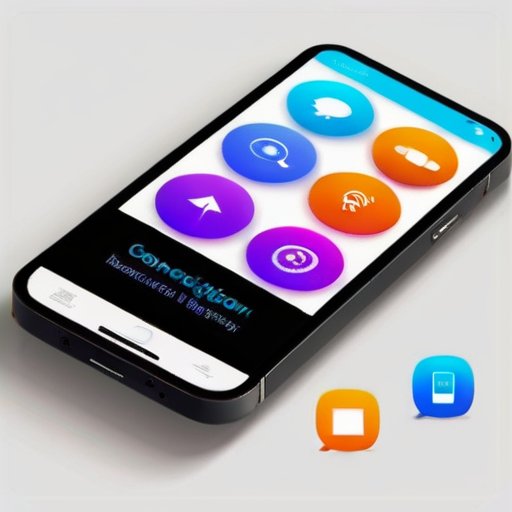 Современный смартфон с ярким интерфейсом SMS-уведомлений и символами связи.