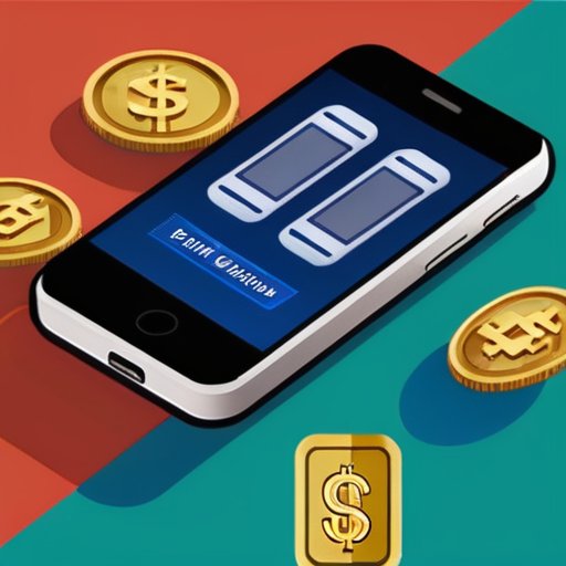 Современный смартфон с интерфейсом банковского приложения и баннером 