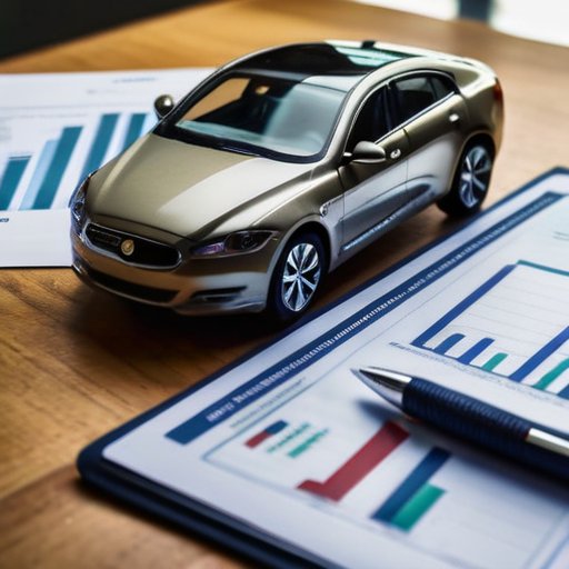 Современный автомобиль в безопасном гараже с организованными документами и планшетом для расчета страховки.
