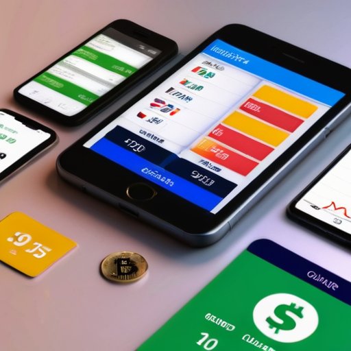 Сцена обмена валют с цифровым интерфейсом, многофункциональной картой и символами валют.