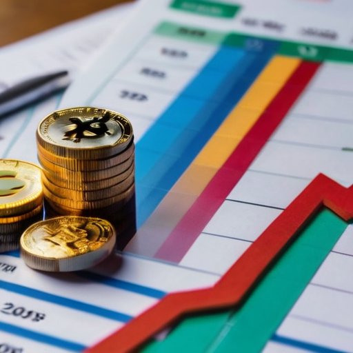 Финансовая стратегия: защита от инфляции с символами, графиком роста и аналитическими инструментами.